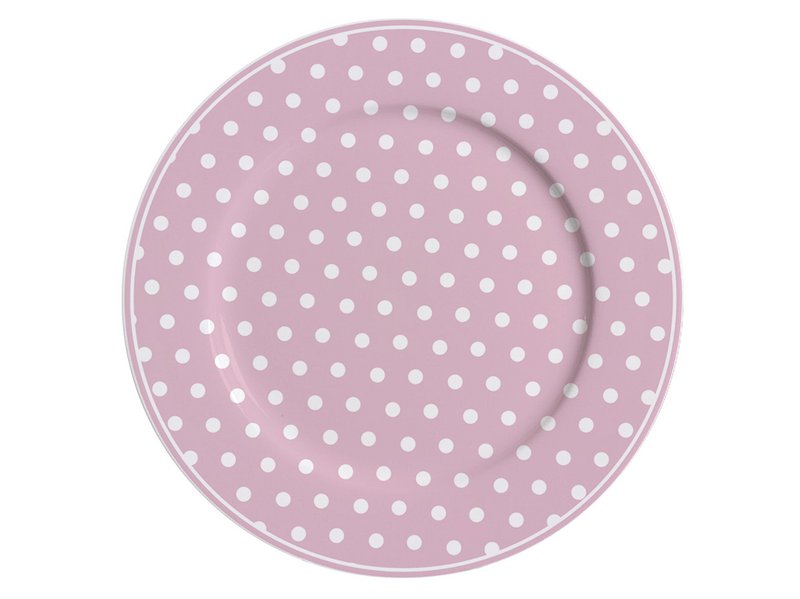Porcelæns dessert tallerken Prikket pastel pink 19 cm Isabelle Rose