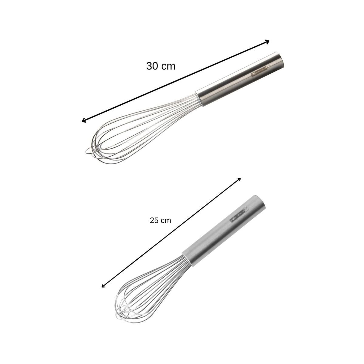 Sæt med 2 køkken- eller kagepiskere i rustfrit stål 25 cm og 30 cm FM Professional Pâtisserie