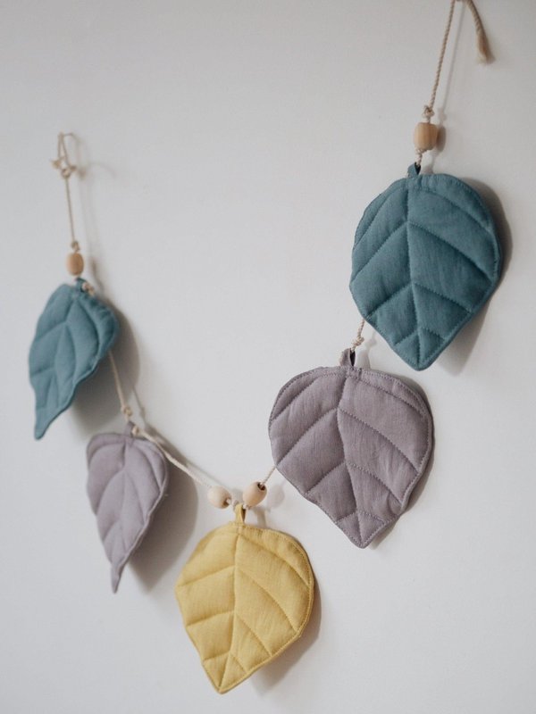 Guirlande de lin « il de mer » avec feuilles