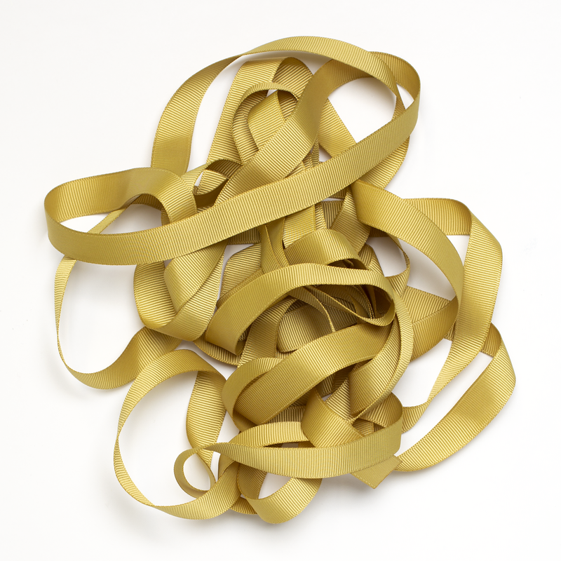 Gift ribbon golden yellow, mustard yellow ribbon easy to tie, 16mm x 5m golden grosgrain ribbon for wrapping Christmas presents