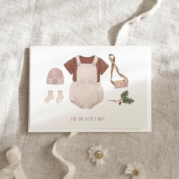Tarjeta de felicitación · Vestido de bebé | marrón