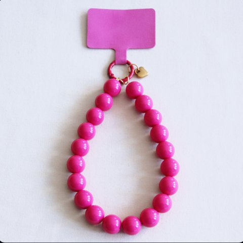 Telefoonsnoer kralen XXL - fuchsia