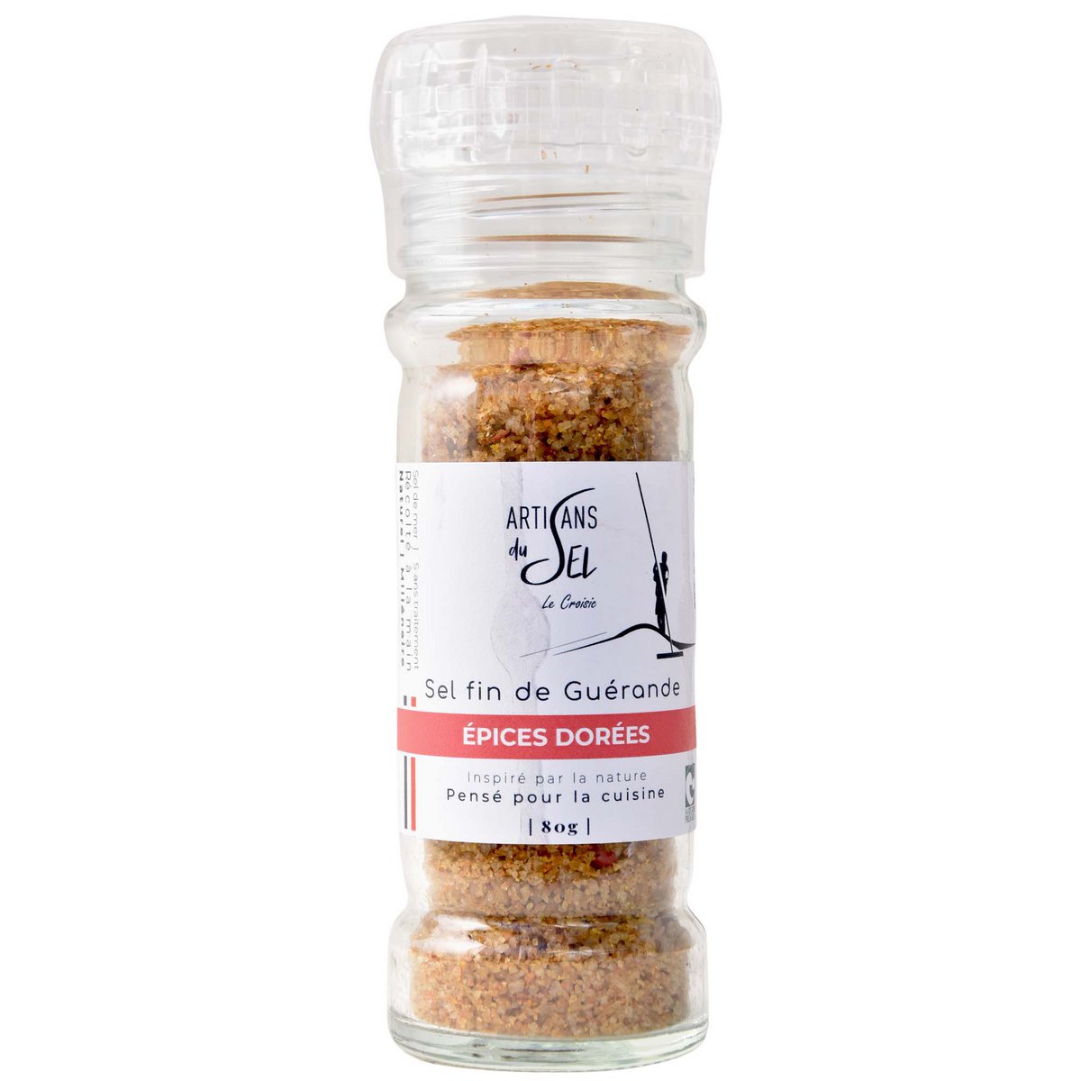 Sel fin de Guérande aux Epices Dorées - moulin rechargeable 80g | Artisans du Sel
