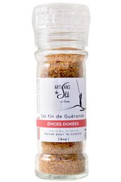 End of Guérande Salt with golden spices - 80g rechargeable mill | Salt craftsmen