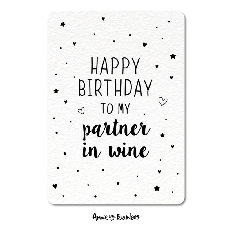 Carte postale - Joyeux anniversaire à mon partenaire dans le vin