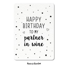 Carte postale - Joyeux anniversaire à mon partenaire dans le vin