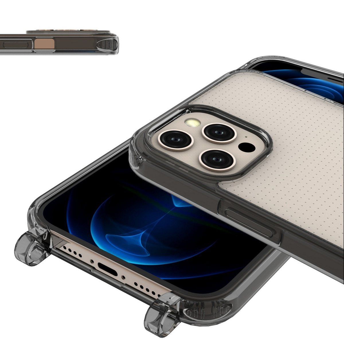 Etui na telefon iPhone 12 Series SZARE przezroczyste