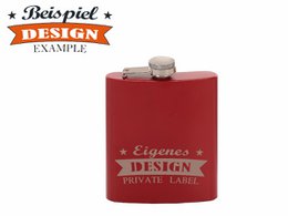 Metalen heupfles, rood, 200ml