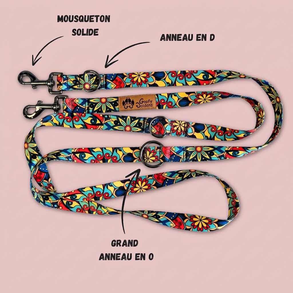 Multi-position Mandala leash