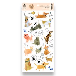Transparenter wasserfester Stickerbogen - Hundeträume
