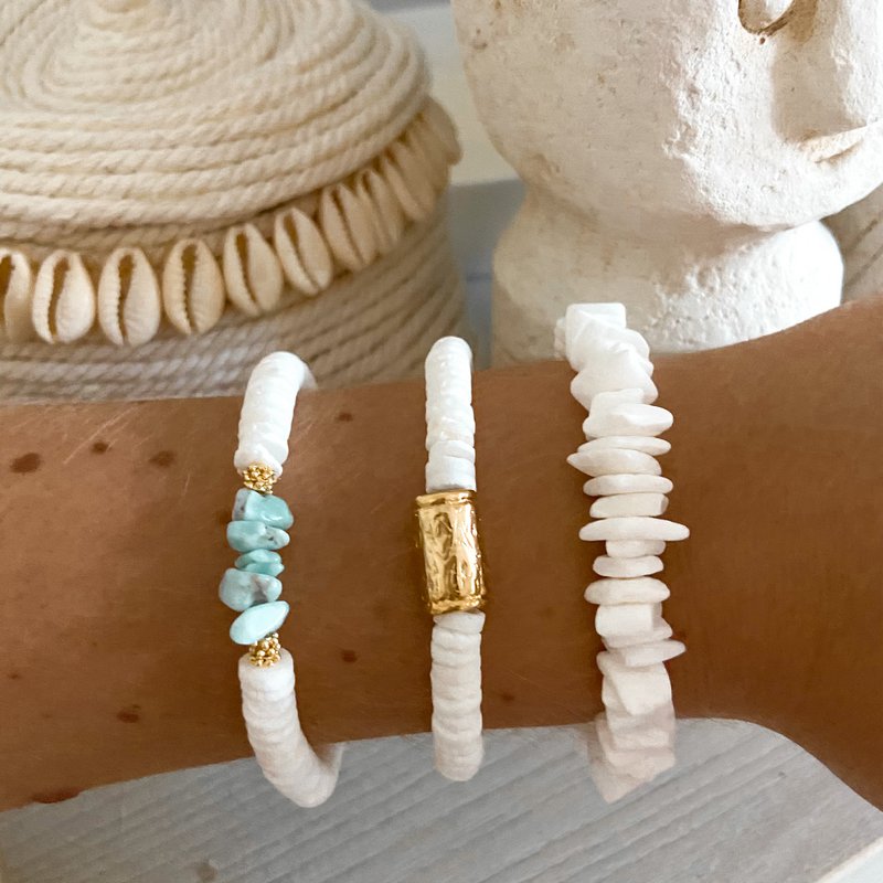 Blå & hvid Seychellerne armbånd