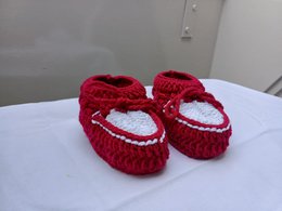 Handgehaakte Babyslofjes Classic - Rood- Uniek, Zacht & Hoge Kwaliteit