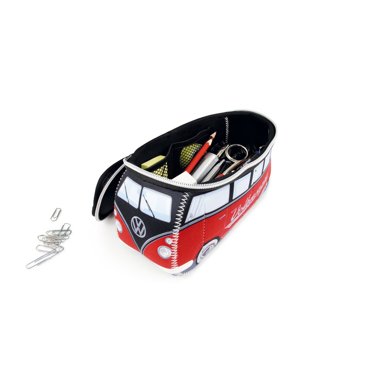 Volkswagen VW T1 Bus 3D Neopreen Universele Tas - Klein - /Rood & Zwart