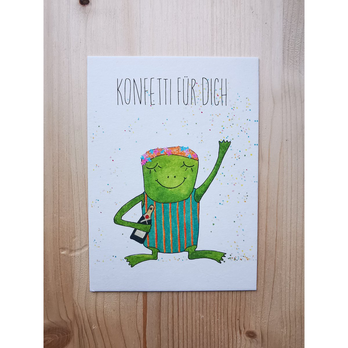 Postcard frog - confetti for you
