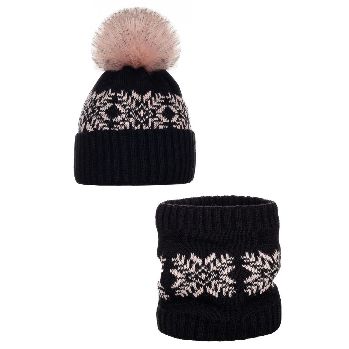 Unisex hat with a scarf BRUNA - GRAY
