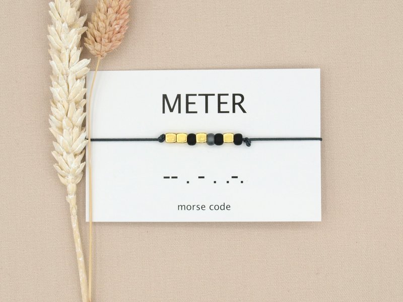 Morse code armband meter (zilver,rosé goud,goud)