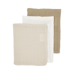 Offwhite/Soft Sand/Taupe 20x17cm - 3-Pack
