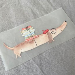 Iron image Dachshund with books, patches, hanging pictures dog, gift idea