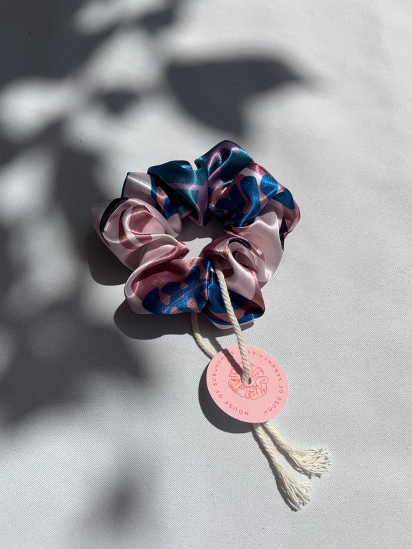 Scrunchie - Blue/Rose Jungle - Recycled