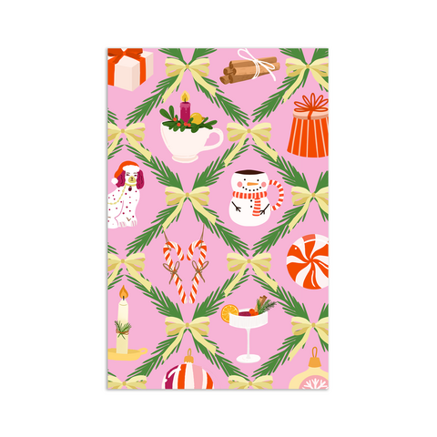 Minikaart/gift tag Christmas - pattern Christmas elements