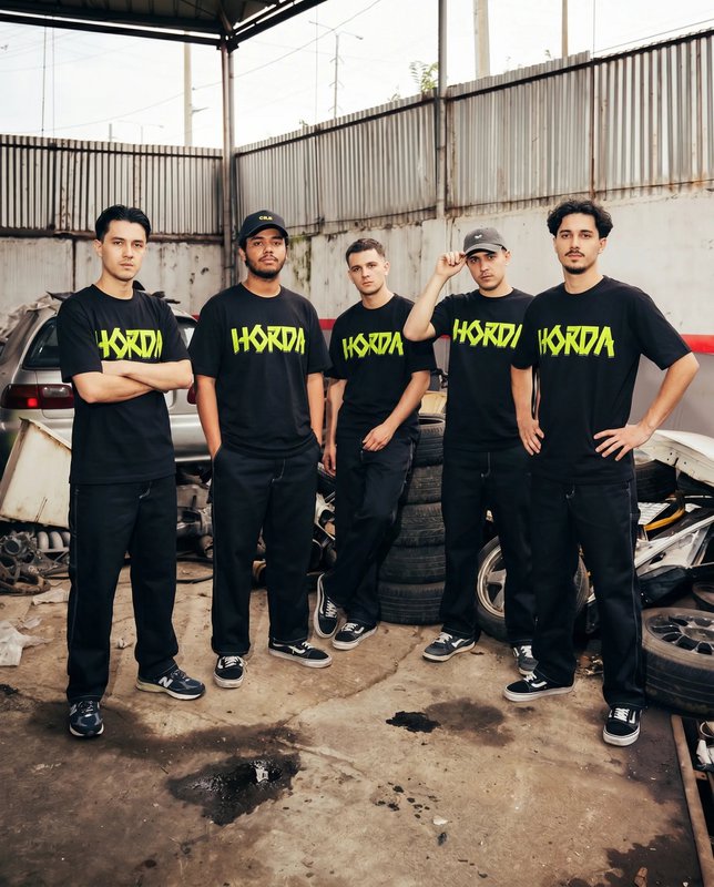 T-Shirt Tapeflow Black Boxy Fit 220 GSM Horda Brand