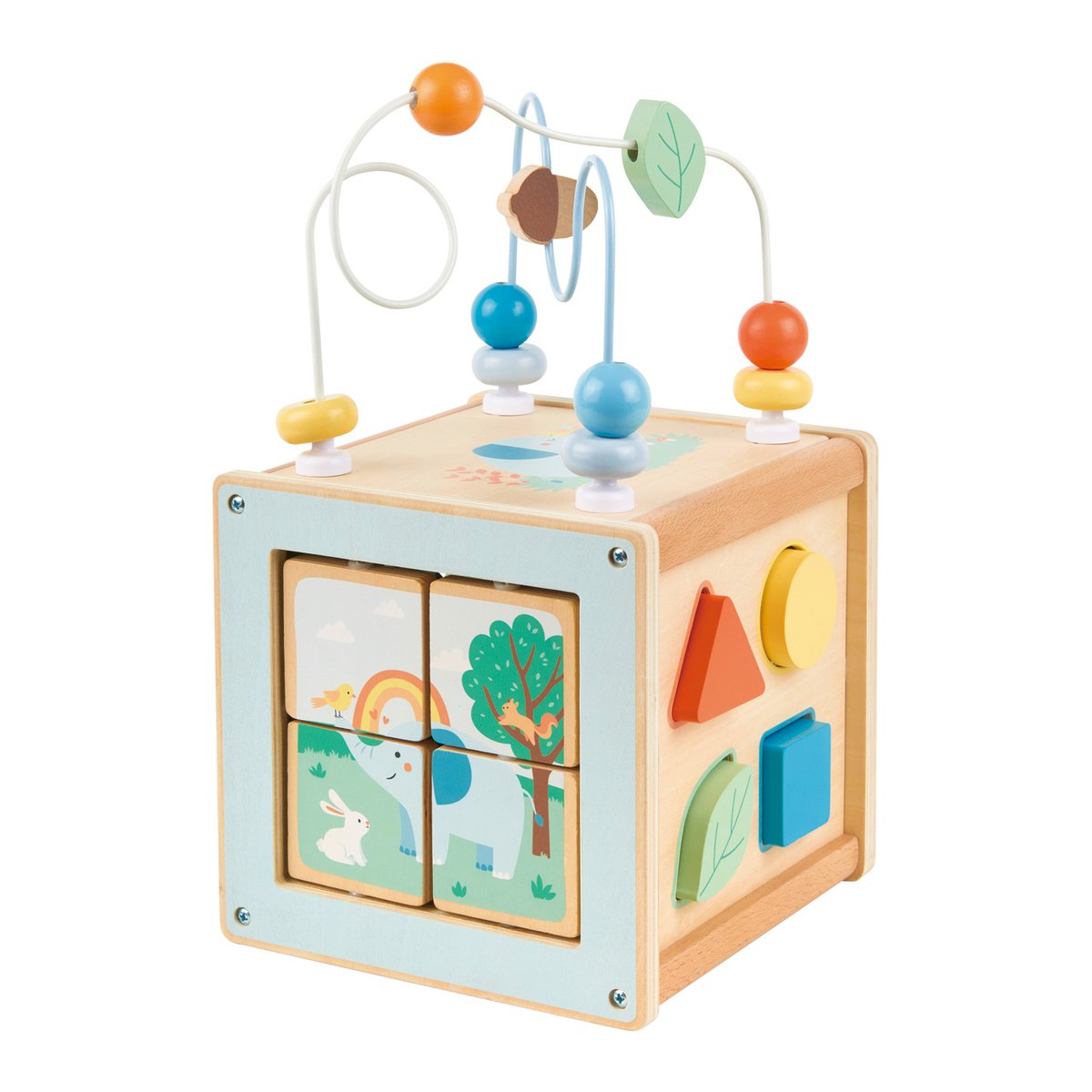 Cubo de actividades de madera Lelin®