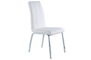 BETTY ESSZIMMERSTUHL WEISSES KUNSTLEDER / CHROM OK1106 (8472)