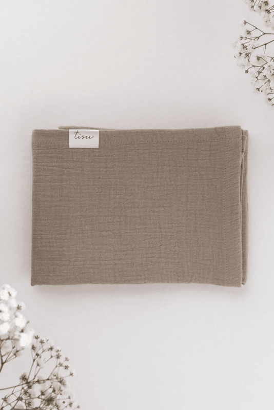 TISU muslin sæt, Redwood + Taupe + Silver Grey