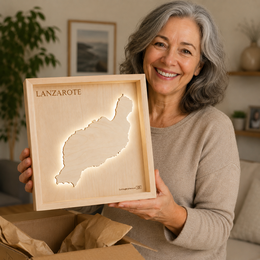 LANZAROTE - 3D Wooden Island LIGHT MAP (LED)