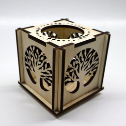Lanterne de l'ombre en bois de la vie en bois, chandelle
