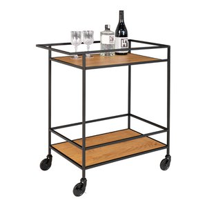 Vita Barwagen - Eichenoptik, schwarz, 68x40x79cm