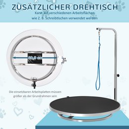 Trimming table for dogs, dog grooming table, foldable, pet grooming table with height-adjustable boom, slings, non-slip surface, shearing table up to 150 kg, 91.5 x 61.5 x 76 cm, black