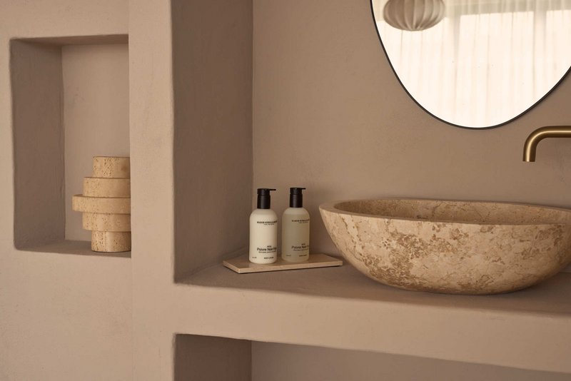 Marmorbakke rektangel S beige 10x25cm