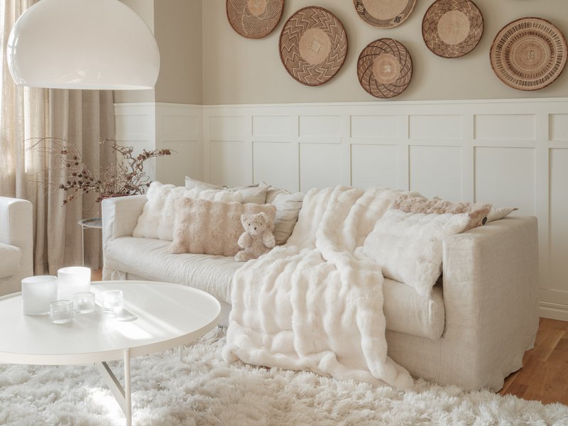 Coperta Misty Big L - Avorio