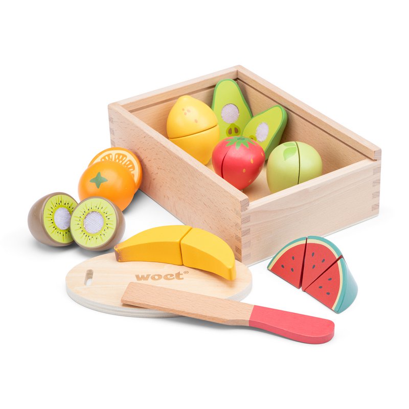 Wooden Fruit Cutting Set in Storage Box