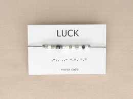 Morse code armband  Luck (zilver,rosé goud,goud)
