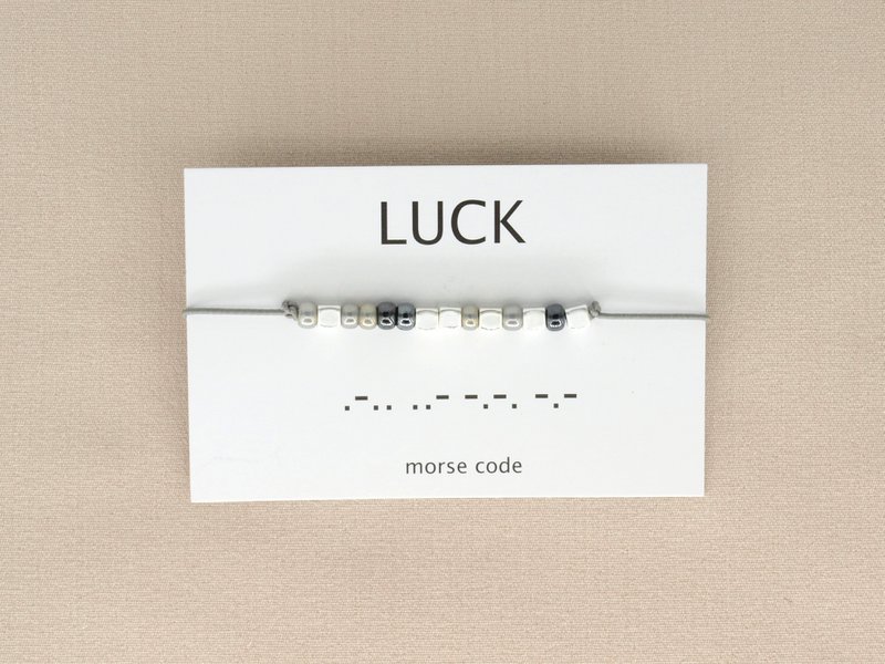 Morse code armband  Luck (zilver,rosé goud,goud)