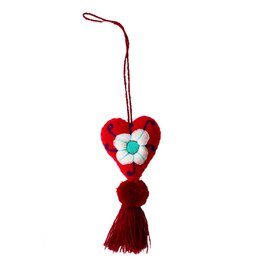 Decorative pendant heart 14cm - unique dark blue red