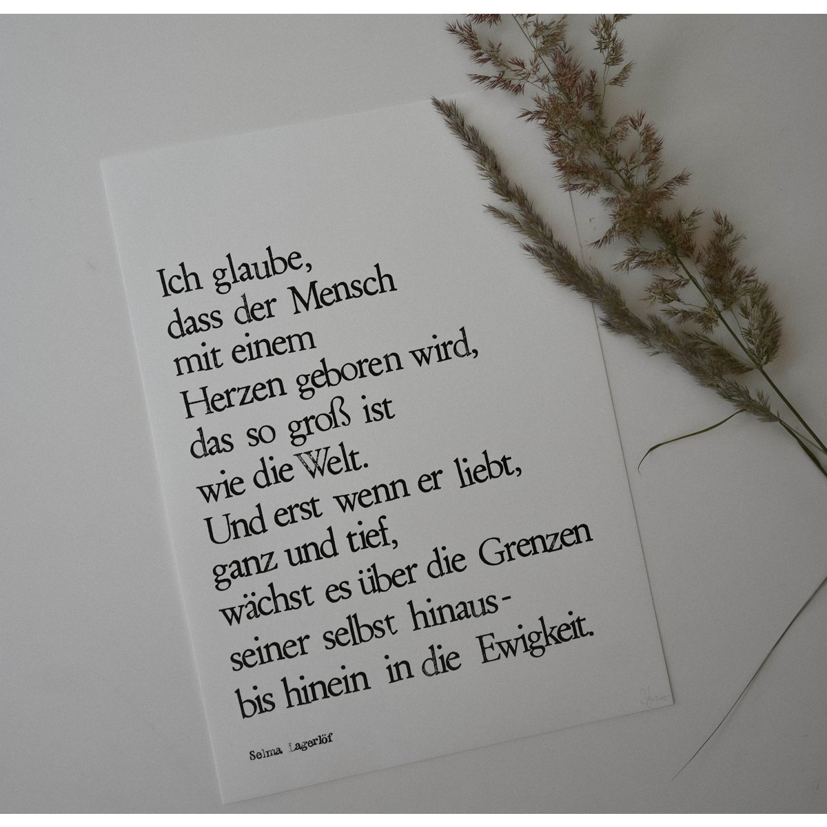 Kunstprint "Mensch With Heart" gestempelde muurschildering