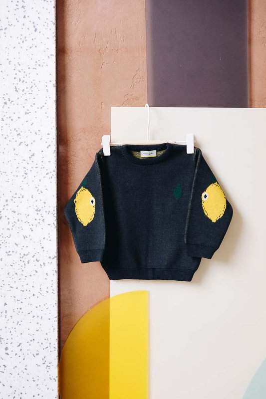 Bio Pullover " Lemon" Dunkelgrau