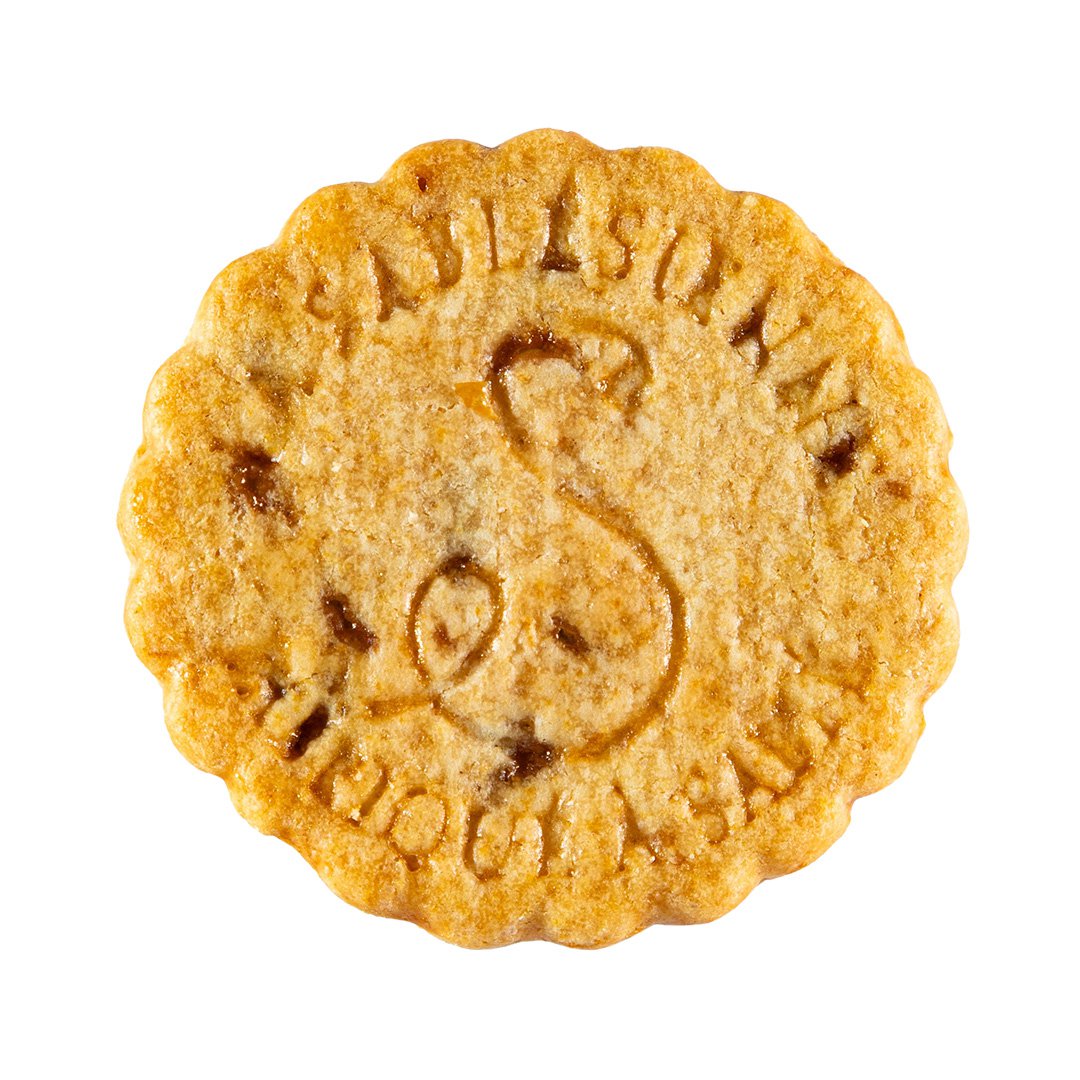Pure salted butter shortbread cookies with caramel chips - "Hirondelle" metal box 250g