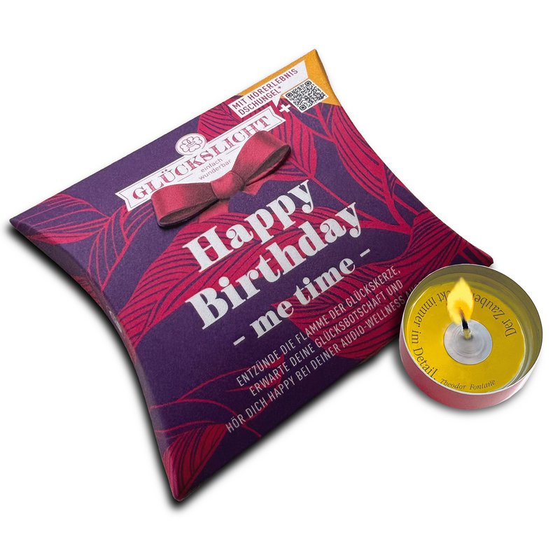 Gelukslichtje / In de geschenkdoos met uitgeknipt strikje 🎀 / me time / Happy Birthday / MET GELUID
