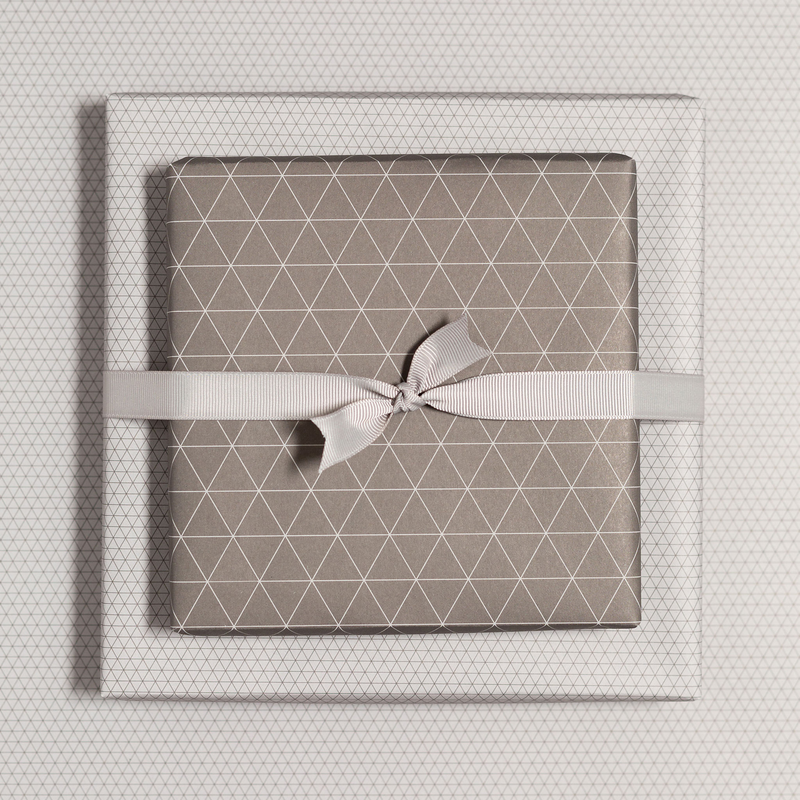 Brown wrapping paper triangles - double -sided wrapping paper for men, sustainable wrapping paper noble