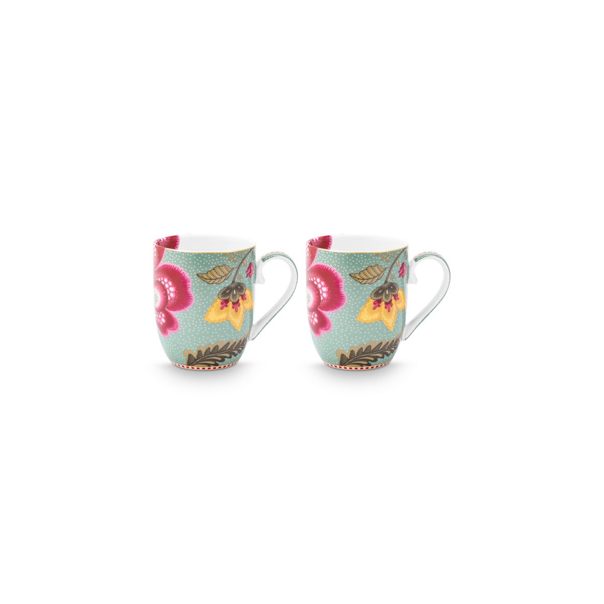 Set/2 Mugs Small Blooming Tales Fantasy Blue