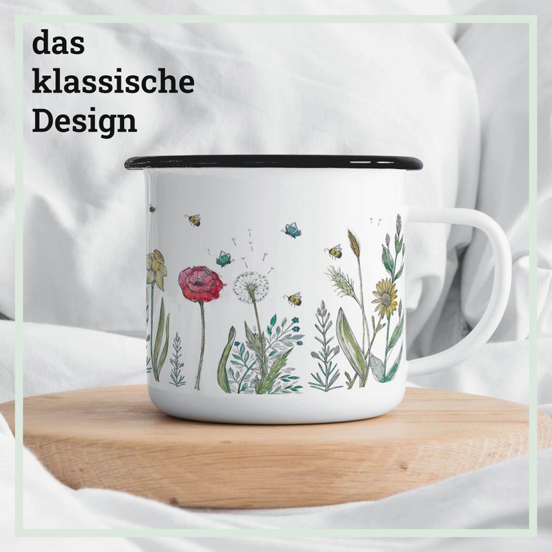 Emalje kop – blomstereng