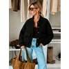 Veste Teddy bomber à boutons dorés et poches