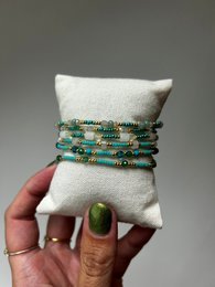 Handgemaakte armbandenset - blauw04