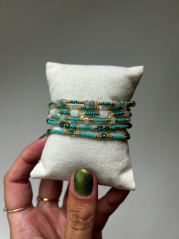 Handgemaakte armbandenset - blauw04