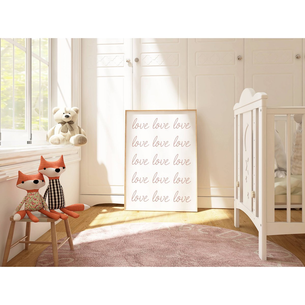 Love poster, love love love print, I love you print, girls poster, girls nursery print, nursery poster, girls room poster