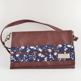 Rødvin Clutch Pung - Blomstermønster
